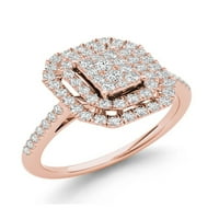 12-karatni dijamantni zaručnički prsten od 10-karatnog ružičastog zlata s Halo grozdom
