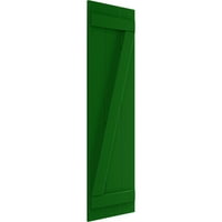 Ekena Millwork 1 8 W 67 H TRUE FIT PVC Tri ploča Pridružena ploča-n-batten kapke W Z-Bar, Viridian Green