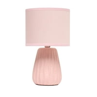 Jednostavan dizajn 11.02 Mini keramička stolna svjetiljka s pastelnim naglaskom i odgovarajućim svijetlo ružičastim sjenilom