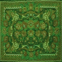 Tradicionalne prostirke za sobe u obliku pravokutnika u obliku Životinja u zelenoj boji, 2' 3'