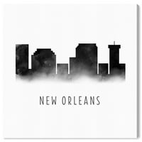 Wynwood Studio Cities and Skylines zidne umjetničke platnene otiske 'New Orleans akvarel' gradovi u Sjedinjenim Državama - crni,