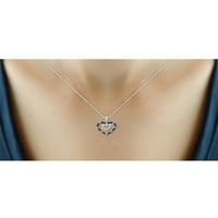 Jewelersclub Sterling Silver Heart ogrlica s plavim dijamantnim naglaskom