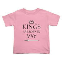 Kraljevi rođeni u svibnju smiješne majice za malu djecu za dječake i djevojčice