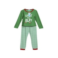 Božićni obiteljski set pidžama, košulje s printom vilenjaka, prugaste haljine, Božićna odjeća za spavanje za odrasle i djecu