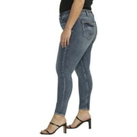 Silver Jeans Co. Ženski plus size suki srednji uspon Skinny nogu traperice veličine 12-24
