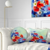 Designrt plavi kukuruz i bijela tratinčica - jastuk cvjetnog bacanja - 12x20