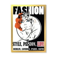 DesignArt 'Style Passion Life Fashion Woman IV' Vintage uokvireni umjetnički tisak