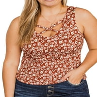 Ženska majica s tankim križem, Ženska seksi majica s cvjetnim printom, ležerna boho bluza za odmor