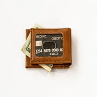 Svijetlosivi novčanik s laserskim graviranjem na prednjem džepu-kompaktan zgodan tanak