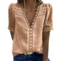 Ženska majica s kratkim rukavima s kratkim rukavima S cvjetnim printom za Žene, Jednobojni gornji dio s bluzom u obliku slova B