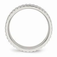 Prsten od nehrđajućeg čelika polirane teksture-Veličina 9