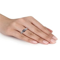 Zaručnički prsten od 10k bijelog zlata s crno-bijelim dijamantom od 10k bijelog zlata