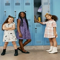 Wonder Nation Girls Yoke Mini Shirtress, veličina 4- & Plus