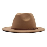 Šešir za sunce ženska klasična Panama širokog oboda s fleksibilnim obodom vuneni šešir od filca s kopčom na pojasu šešir s kantom