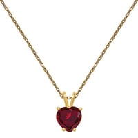 Primalno zlato karatno žuto zlato srce stvorilo rubin privjesak s lanac kabela
