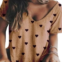 Ženska osnovna labava bluza od tunike, Modni ljetni vrhovi za plažu s printom srca, ležerni pulover majica