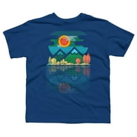 Odraz planina na plaži svijetloplava grafička majica za dječake - dizajn Iz e-pošte