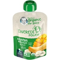Gerber 2. hrana Organska hrana za bebe, The Incredipouch Banana Mango, 3. Oz torbice