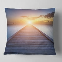 Dizajnerski drveni mol za vedro večernje sunce-jastuk za bacanje morskog mosta-18.18