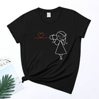 Ženska ljetna majica s printom Valentinovo za par kratkih rukava za muškarce i žene, poklon za Valentinovo