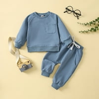 Jesenska odjeća za dječake, pulover, majica, Školska casual trenirka u nebesko plavoj boji 70