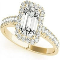 Zaručnički prsten od smaragdnog dijamanta u smaragdnom rezu