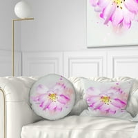 Ilustracija ružičaste ruže DesignArt - Cvjetni jastuk za bacanje - 12x20