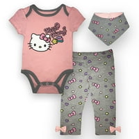 Hello Kitty Bodysuit, set hlača i bib -a,