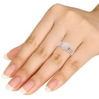 Zaručnički prsten od ružičastog zlata od 10 karata s dijamantom br.