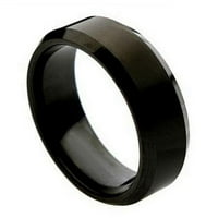 Besplatno personalizirano lasersko graviranje titanskih prstenova s crnim emajliranim titanskim prstenom mat centar s kosim rubom