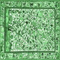 Tradicionalni perzijski sagovi smaragdno zelene boje za prostore tvrtke Buck, kvadrat od 5 stopa