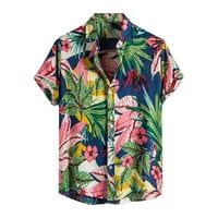 Havajske košulje za muškarce velike i visoke, ležerna košulja na plaži kratkih rukava s tropskim gumbom na kopčanje, rastezljiva