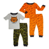 Ugodni džemovi baby & toddler dječaci pamučni pamučni set pidžama, set od 4 komada, veličine 12m-5t