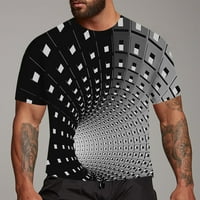 Muška majica, geometrijske majice, grafičke zabavne majice s gradijentnim višebojnim printom, Okrugli vrat, Kratki rukav, ljetne
