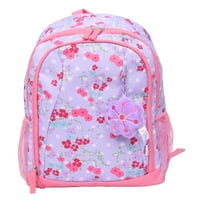 Djeca ruksaka za mlade djevojke s plišanom dodatnom dodatkom, ljubičastim cvjetnim printom