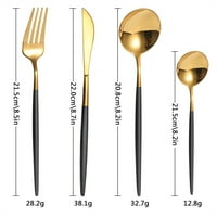 Set srebrnog posuđa od zlata, Prijenosni set pribora za jelo od nehrđajućeg čelika, uključujući vilice, žlice, noževe, Pribor za