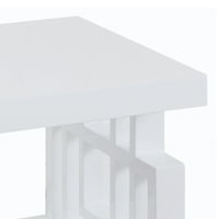 Završni stol od drveta, Geometrijski Okvir, Polica, sjajna bijela-e-mail