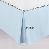 Jedinstvene ponude čvrste naplaćene suknje od ruffle kreveta 14 pad blijedo plava puna