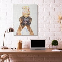Stupell Industries Boxer and Donuts Smiješno pseće kućne ljubimce akvarel za akvarel za životinje super platno zidna umjetnost George