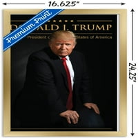 Zidni plakat američkog predsjednika Donalda Trumpa 16.5 24.25 .75 verzija u zlatnom okviru
