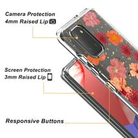 Pritisnuta futrola za dizajn sušenog cvijeća za Samsung Galaxy A81 Note Lite M60s in Crveni za upotrebu sa Samsung Galaxy A 3-Pack
