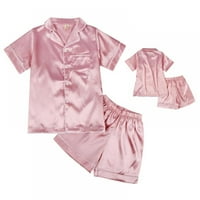 Ljetni ležerni Dječji pidžama Set za djevojčice i dječake jednobojni gornji dio kratkih rukava kratke hlače dječja odjeća za spavanje